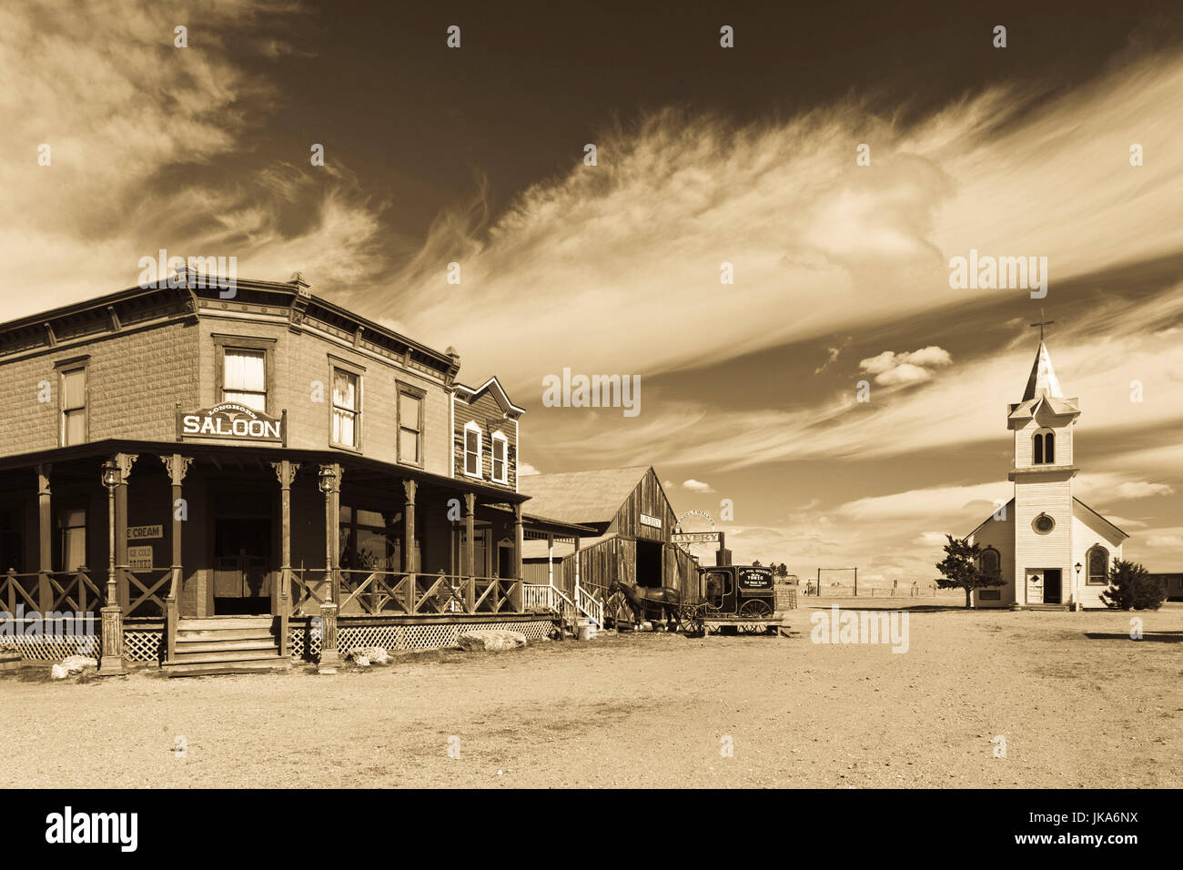 USA, South Dakota, Stamford, 1880 Stadt pioneer village Stockfoto