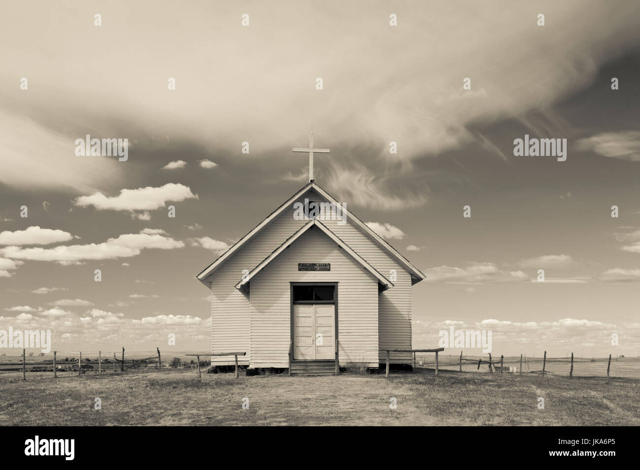 USA, South Dakota, Stamford, 1880 Stadt, Dorf, Kirche-Pionier Stockfoto