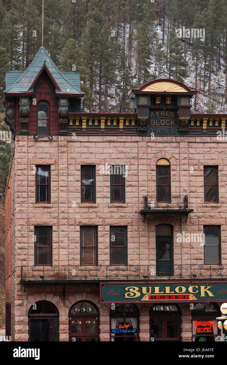 USA, South Dakota, Black Hills National Forest, Totholz, das Bullock-Hotel Stockfoto