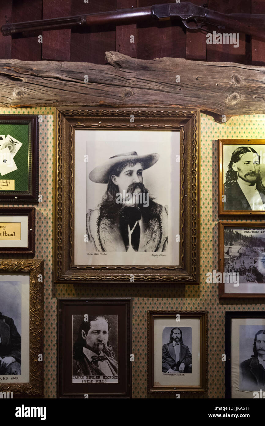 USA, South Dakota, Black Hills National Forest, Deadwood, Innenraum der Zahl 10 Limousine, Website des Mordes an Wild Bill Hickok Stockfoto