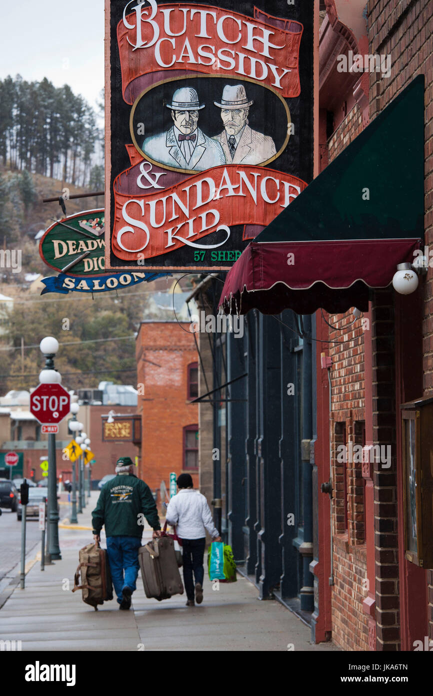 USA, South Dakota, Black Hills National Forest, Deadwood, melden Sie für Butch Cassidy und Sundance Kid Saloon Stockfoto