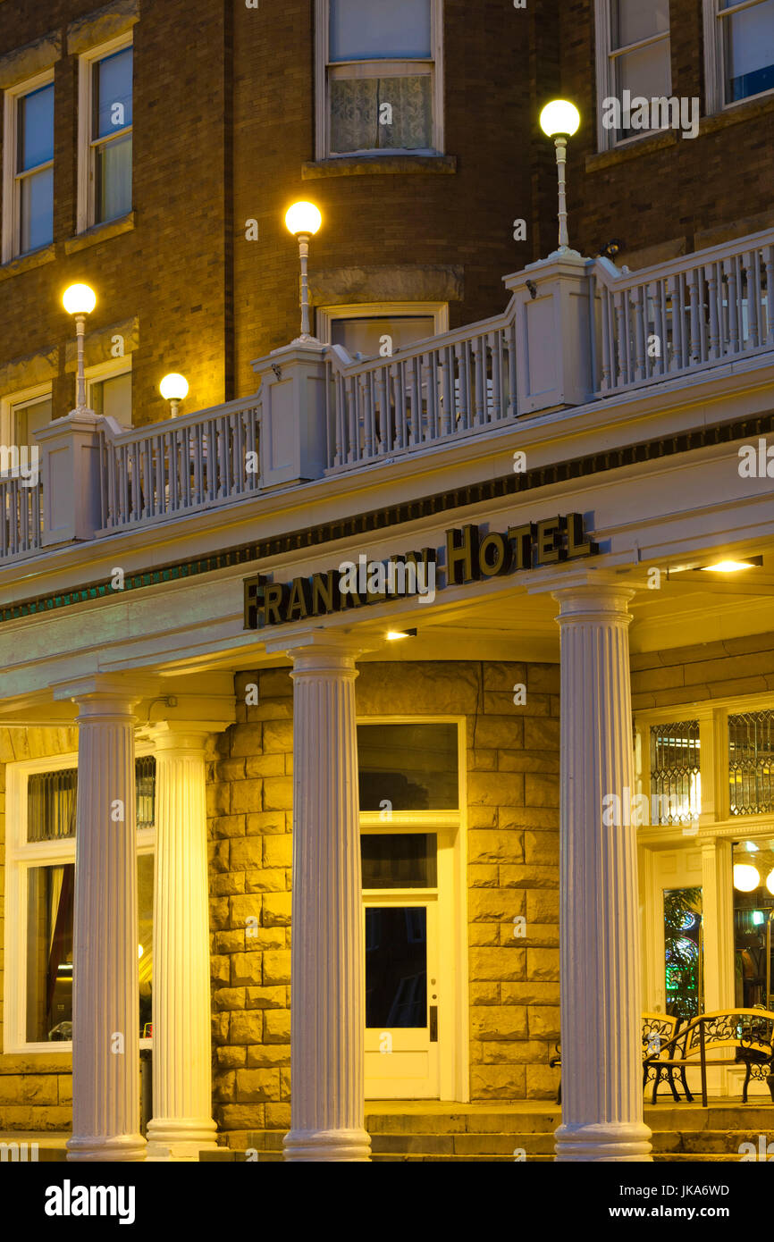 USA, South Dakota, Abend, Black Hills National Forest, Deadwood, The Franklin Hotel Stockfoto