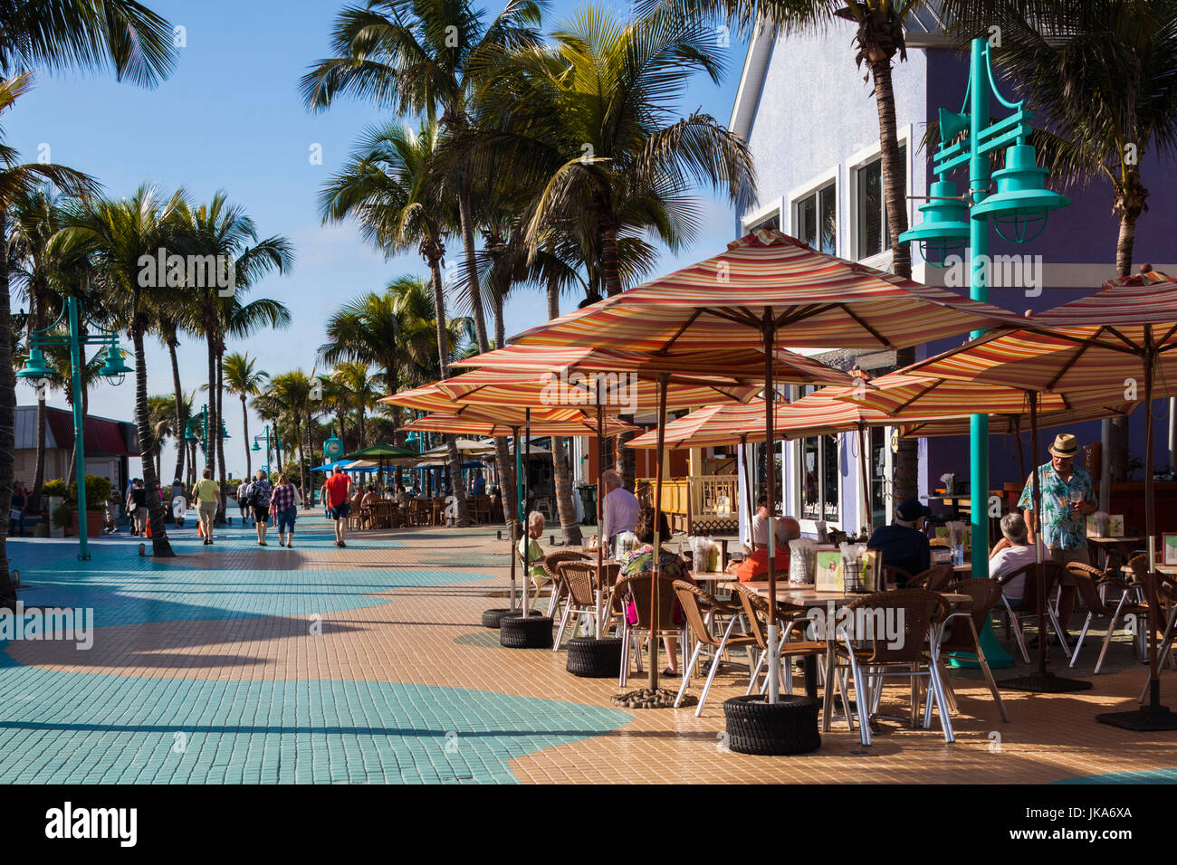 USA, Florida, Golf-Küste, Fort Myers Beach, direkt am Strand-Cafés, Stockfoto
