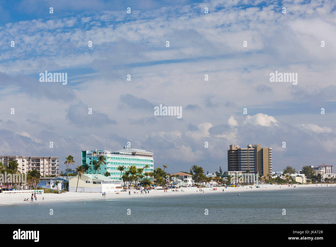 USA, Florida, Golf-Küste, Fort Myers Beach, erhöht die Aussicht auf den Strand Stockfoto