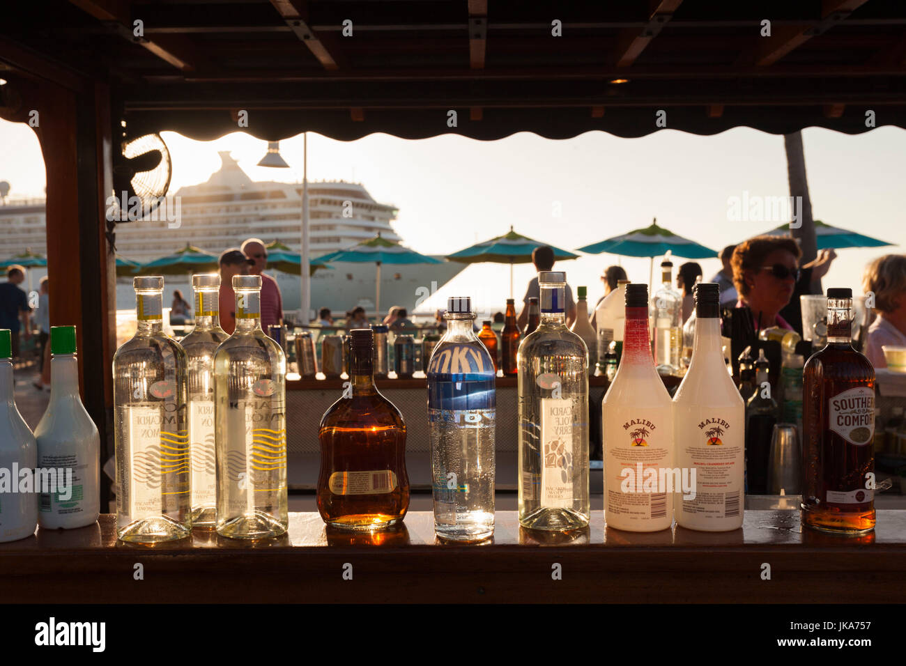 USA, Florida, Florida Keys, Key West, Mallory Square, party täglich Sonnenuntergang bar detail Stockfoto