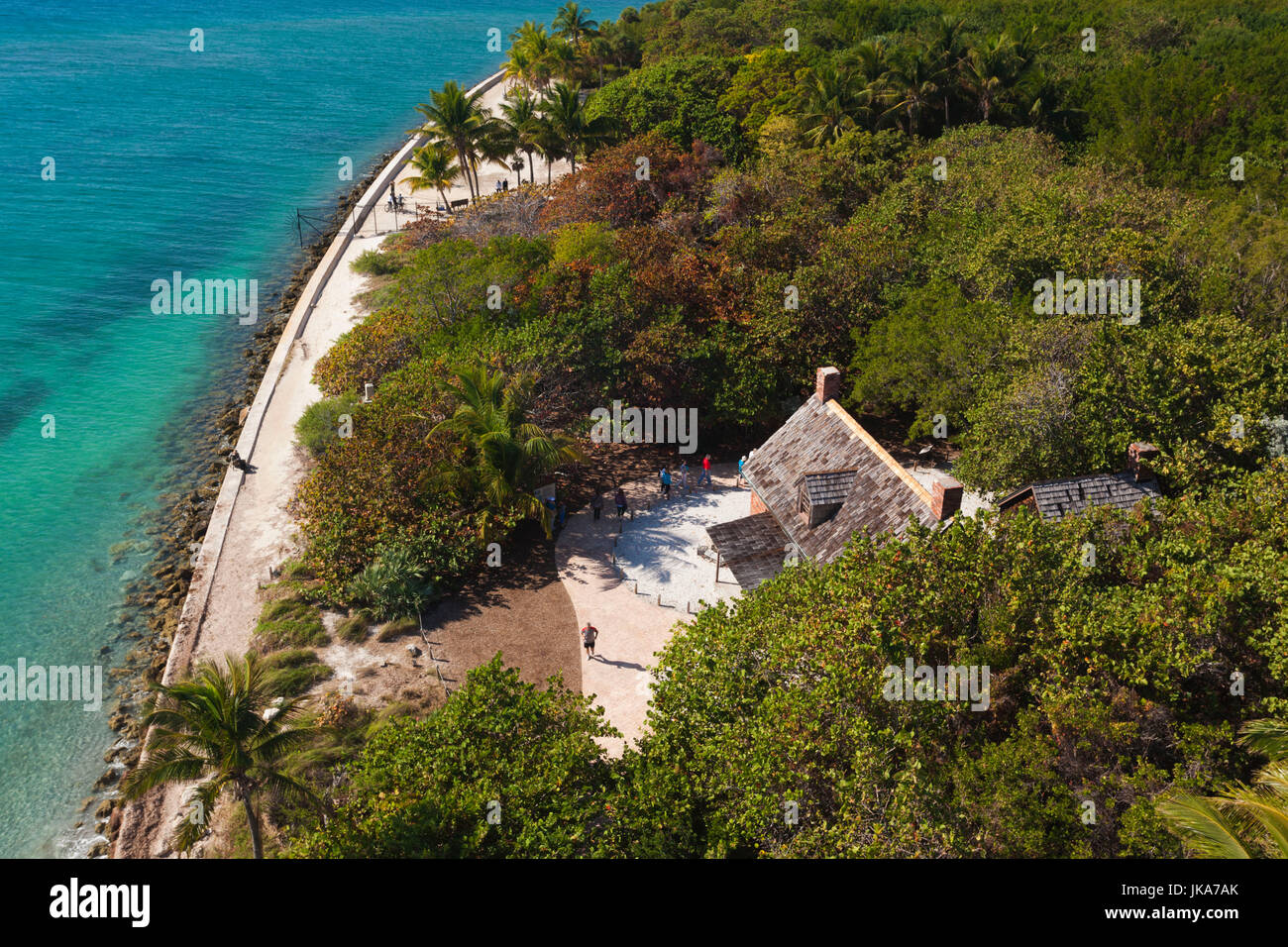 USA, Florida, Gegend von Miami, Key Biscayne, Bill Baggs Florida State Park, erhöhte Ufer Blick vom Cape Florida Leuchtturm Stockfoto