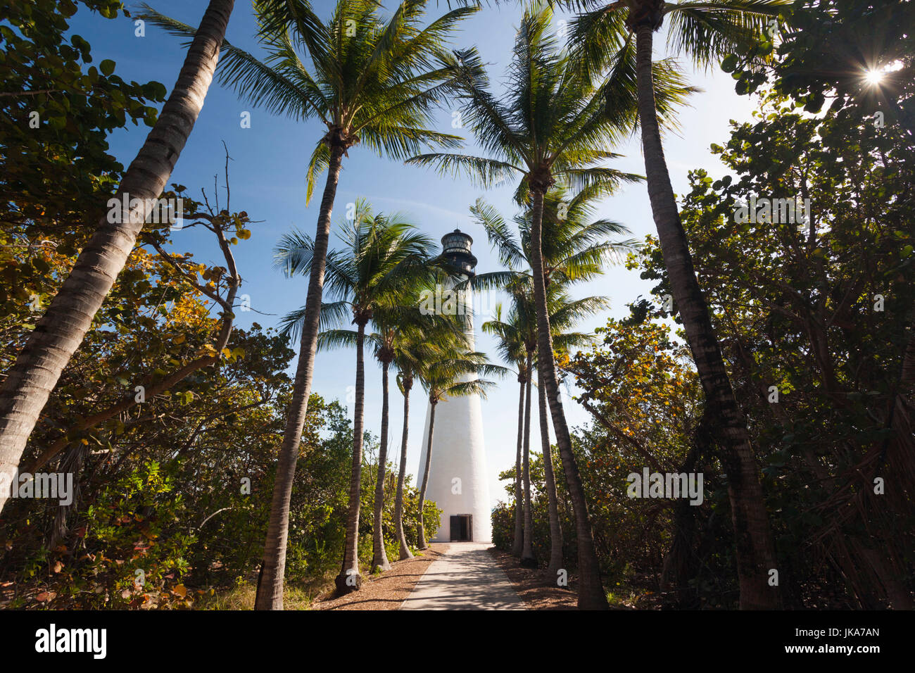 Gegend von Vereinigte Staaten, Florida, Miami, Key Biscayne, Bill Baggs Florida State Park, Cape Florida LIghthouse Stockfoto
