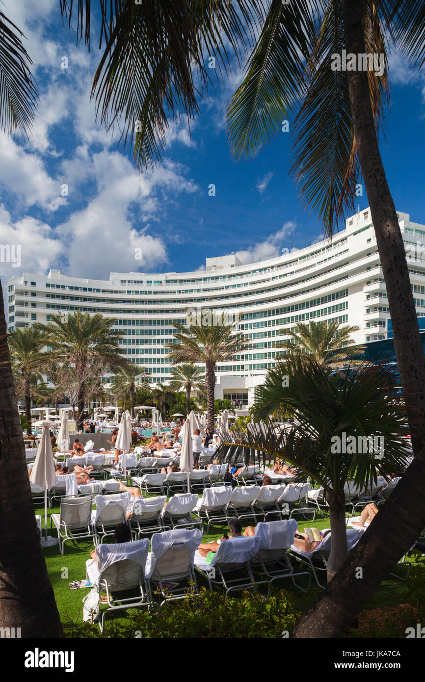 USA, Florida, Miami Beach, das Fontainebleau Hotel Stockfoto