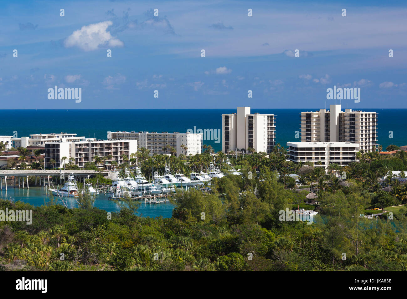 USA, Florida, Jupiter, Jupiter Inlet Leuchtturm Blick auf Jupiter Island Stockfoto