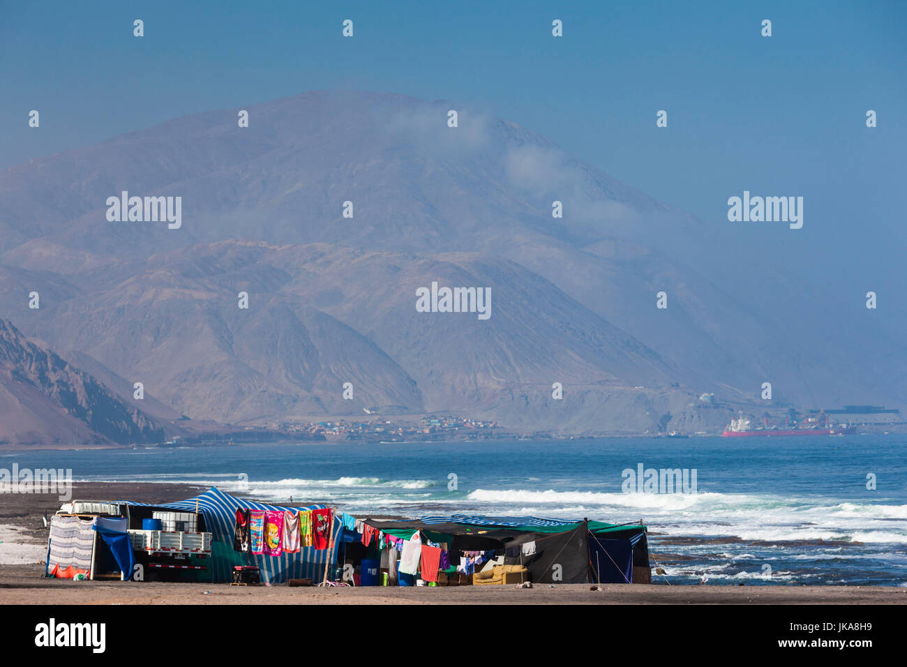Chile, Antofagasta, Puerto Escondida Strand Stockfoto