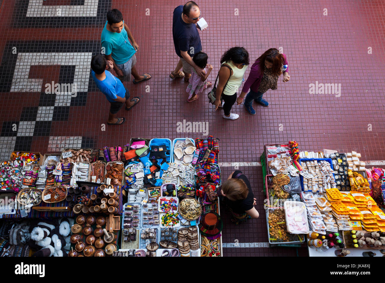 Innenraum, erhöhte Ansicht, La Recova Markt, La Serena, Chile Stockfoto