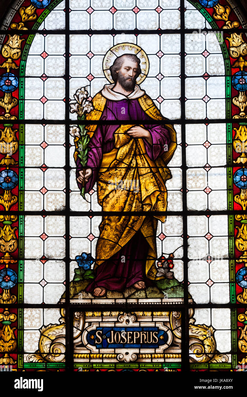 Glasfenster, St. Joseph, Iglesia Catedral Kathedrale, La Serena, Chile Stockfoto