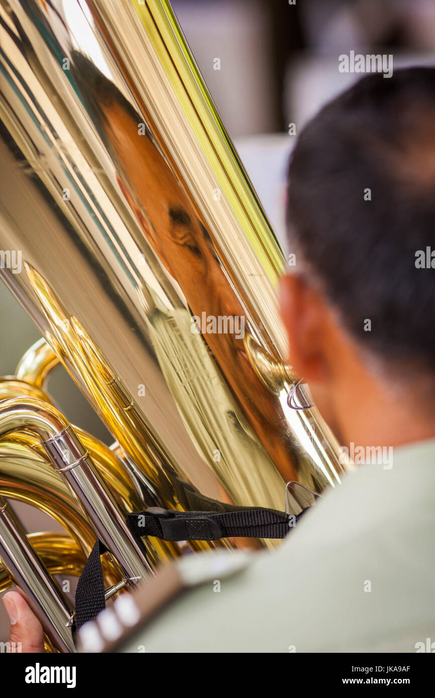 Chile, Santiago, Plaza de Armas, Konzert von der chilenischen Polizei-band Stockfoto