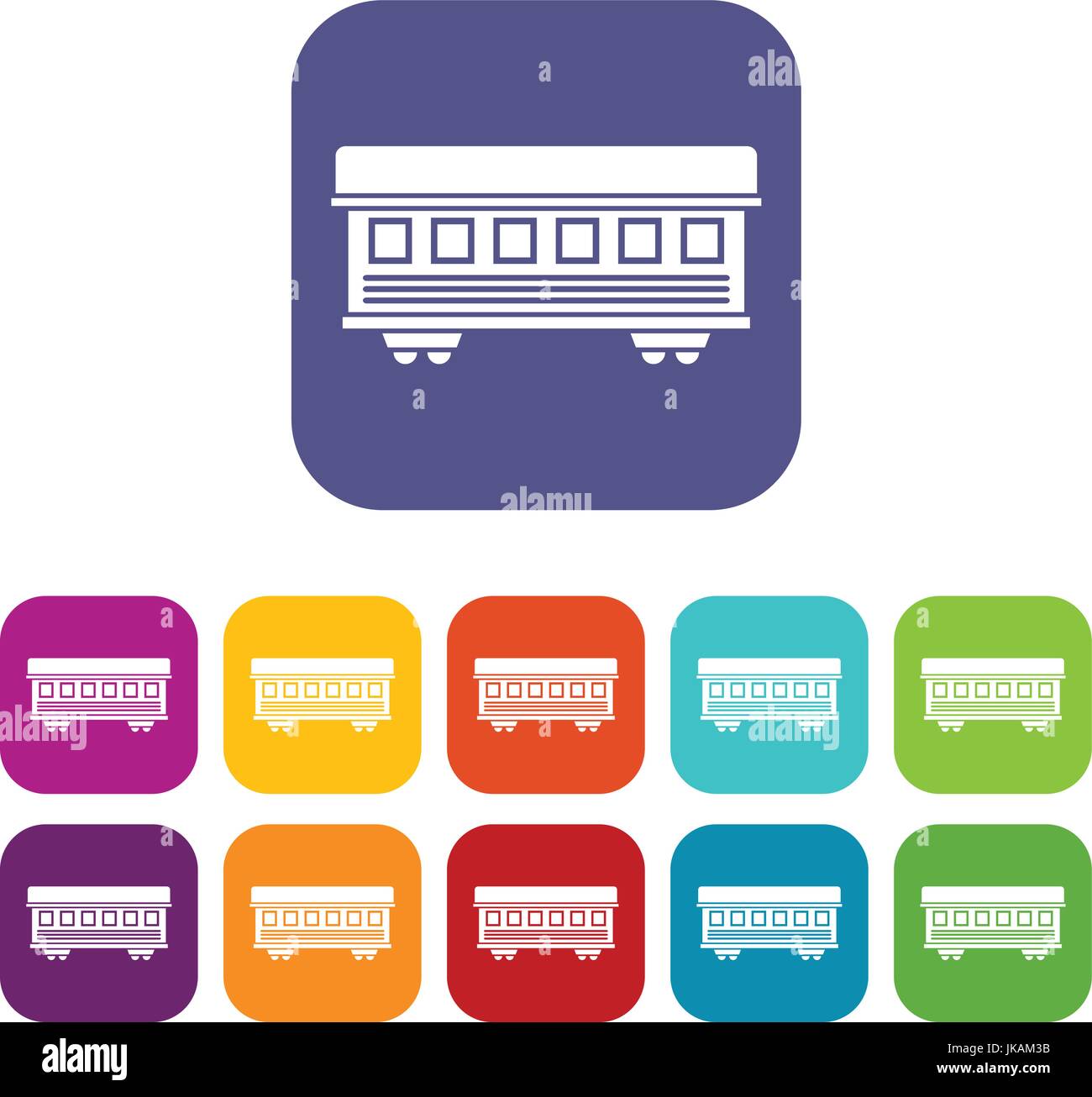 Auto Icons Set Personenzug Stock Vektor