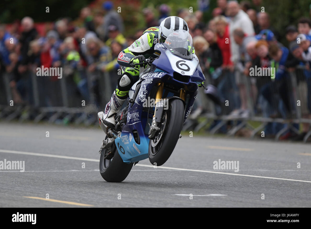 William Dunlop beim Superbike-Rennen in der Walderstown "Race Of The South" Straßenrennen. Stockfoto