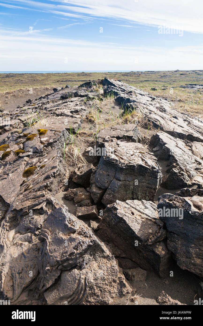 Lava Flow Split öffnen durch anschließende unterirdischen lave Bewegung Stockfoto