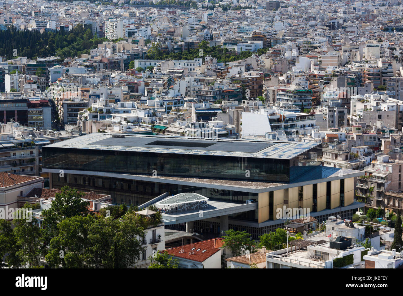 Griechenland, Zentralregion von Griechenland, Athen, New Acropolis Museum, erhöht, Ansicht Stockfoto