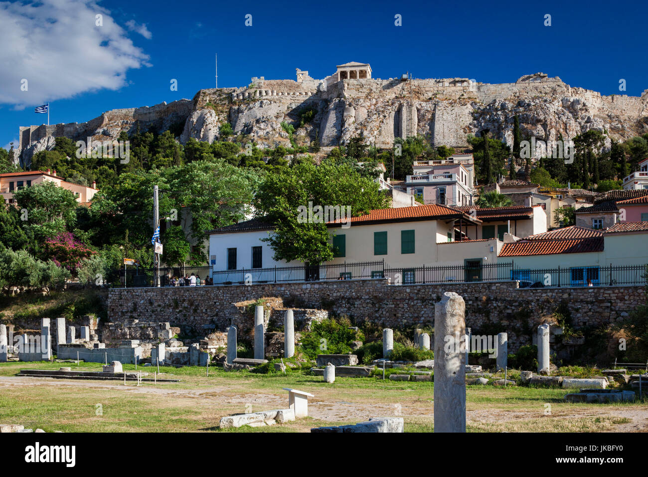 Griechenland, Region Zentral-Griechenland, Athen, römische Agora und Akropolis Stockfoto