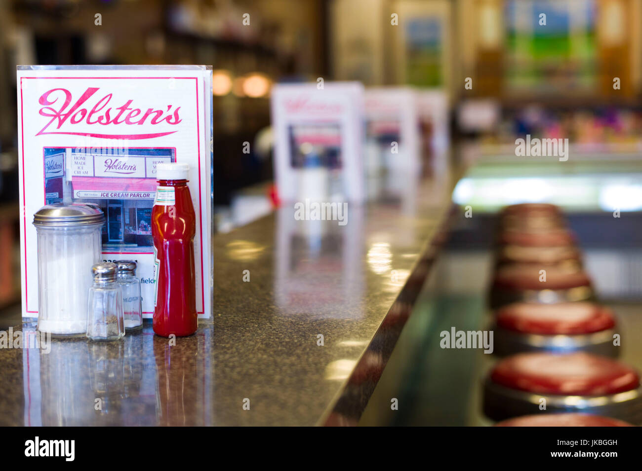 USA, New Jersey, Bloomfield, Holstens Ice Cream Parlor, endgültigen Standort für die letzte Episode von die Sopranos Fernsehserie, innen verwendet Stockfoto