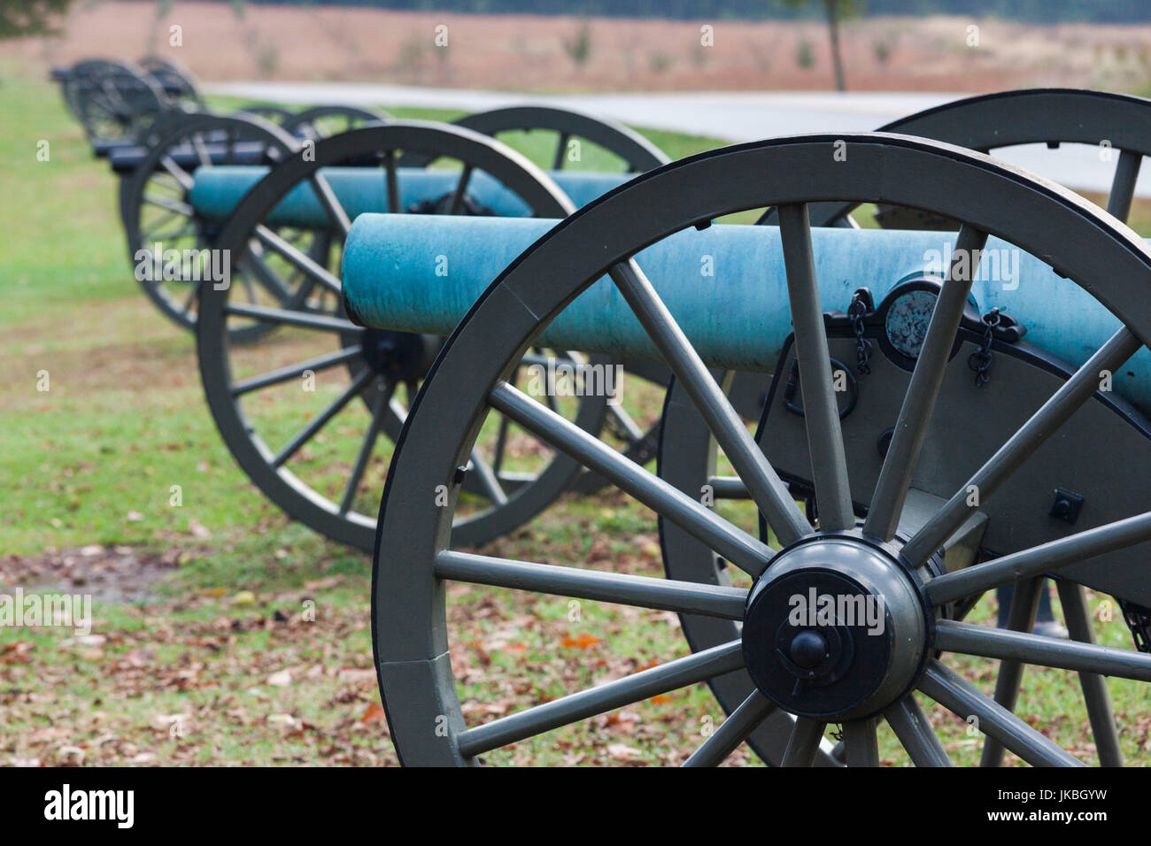 USA, Pennsylvania, Gettysburg, Schlacht von Gettysburg, Artillerie an der Konföderierten Avenue Stockfoto