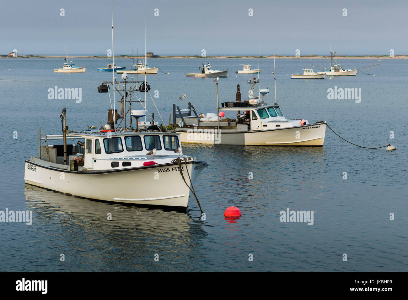 USA, Massachusetts, Cape Cod, Chatham, Angelboote/Fischerboote, Chatham Fish Pier Stockfoto