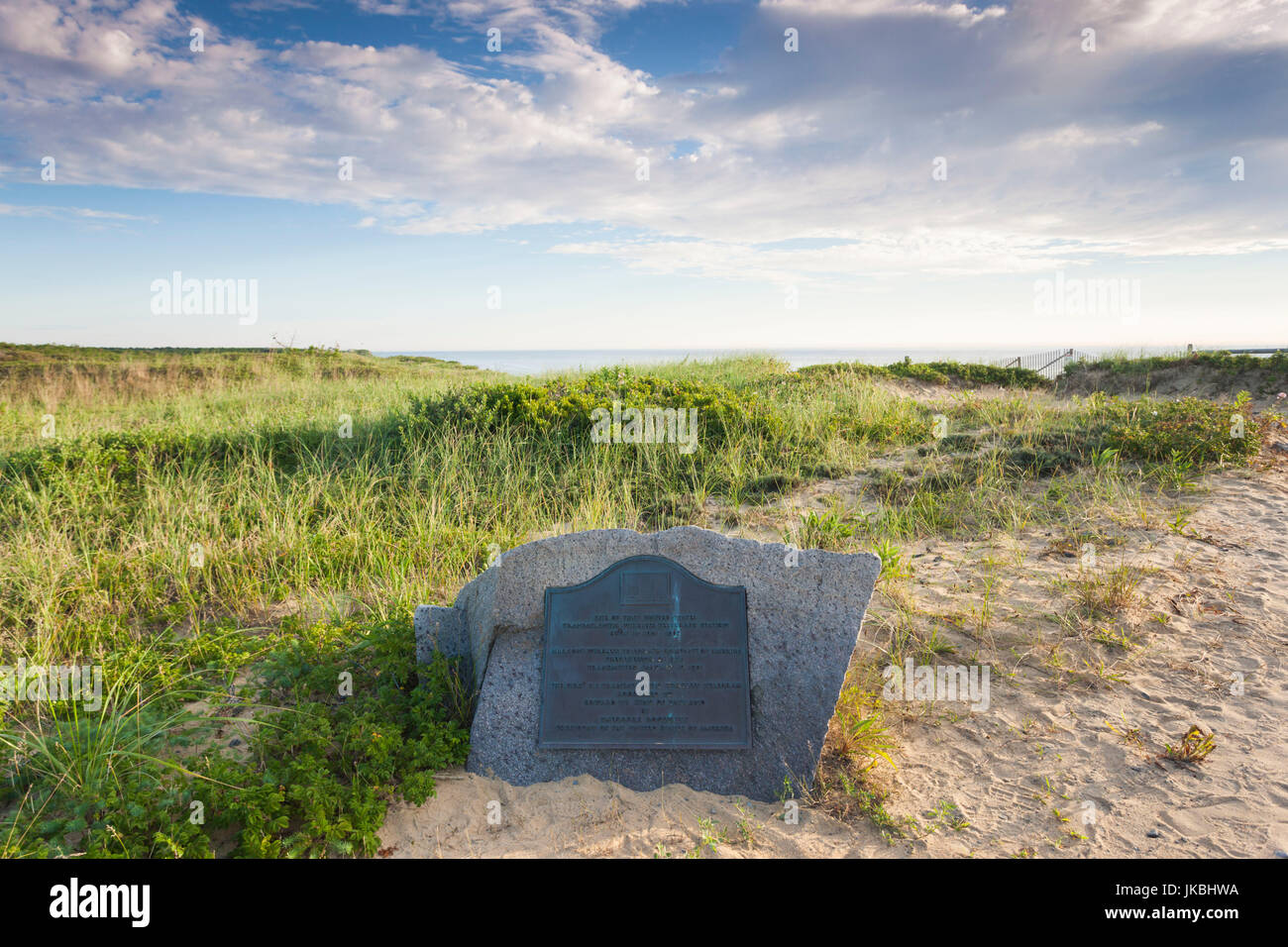 USA, Massachusetts, Cape Cod, Wellfleet, Marconi Beach, Marconi Station Stätte des ersten uns transatlantische Kabel Telegrafenstation, b. 1902 Stockfoto