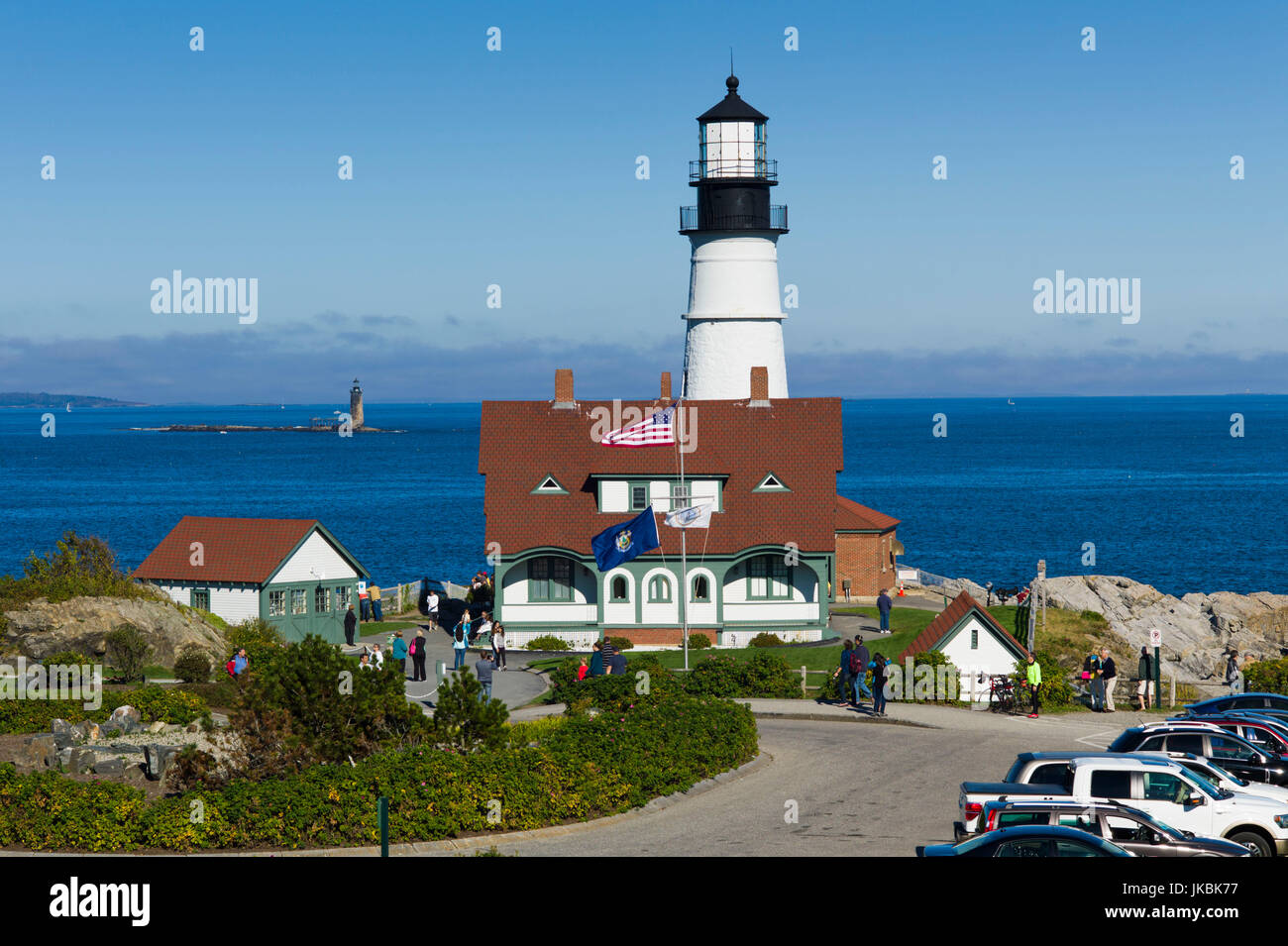 USA, Maine, South Portland, Portland Head Light, Leuchtturm Stockfoto