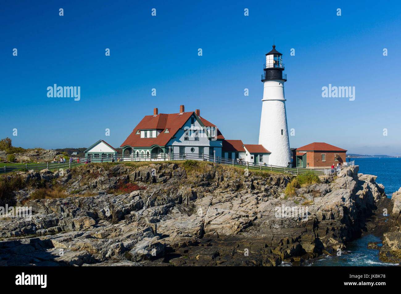 USA, Maine, South Portland, Portland Head Light, Leuchtturm Stockfoto