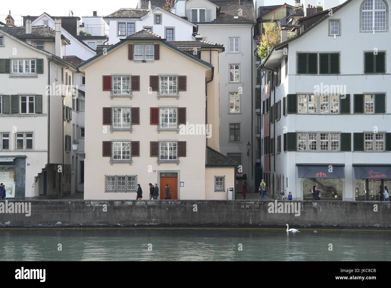 am Flussufer Bauten, Zürich Stockfoto