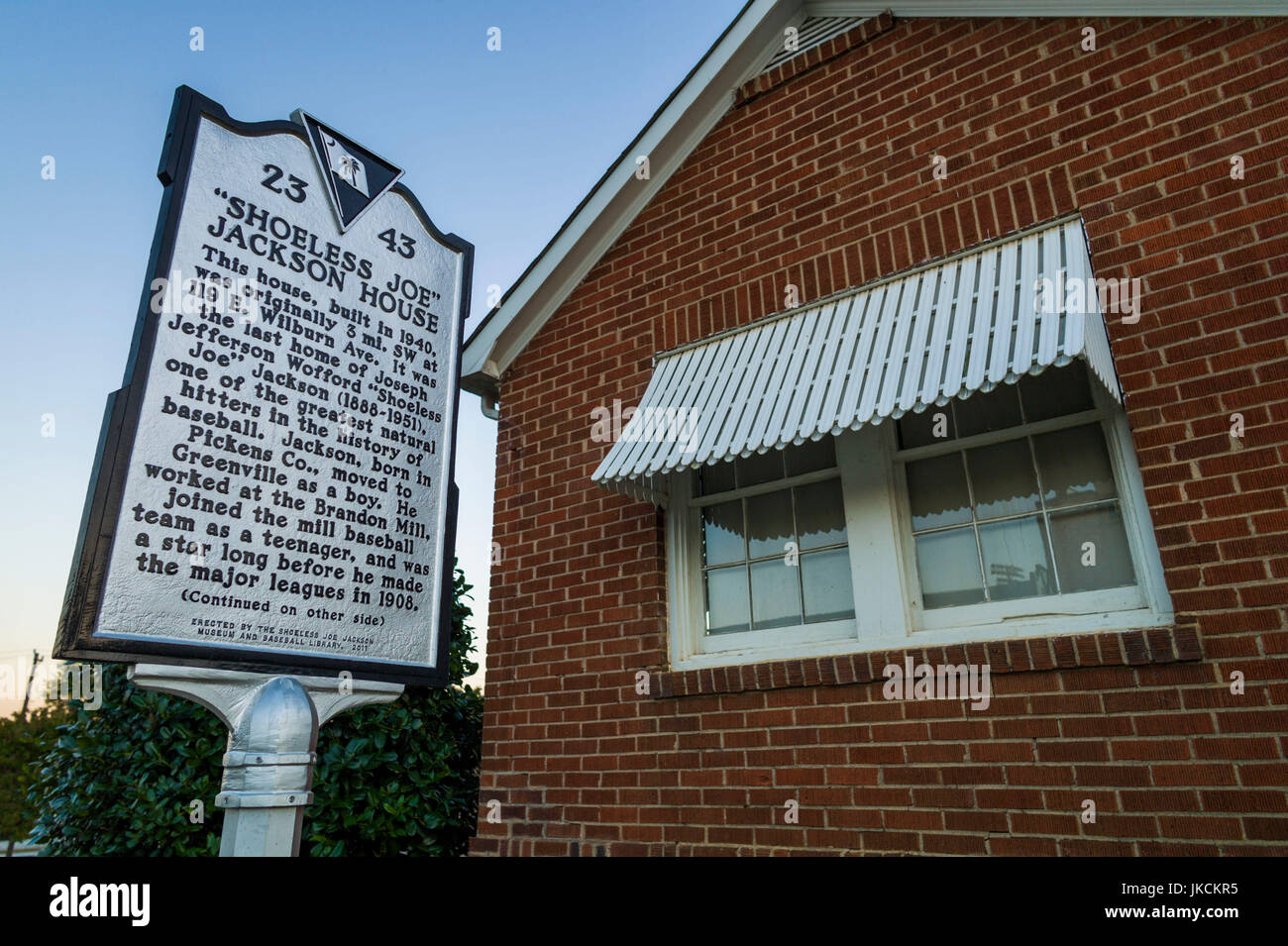 USA, South Carolina, Greenville, Shoeless Joe Jackson Museum und Baseball-Bibliothek, ehemalige Heimat des Baseball-Legende Stockfoto