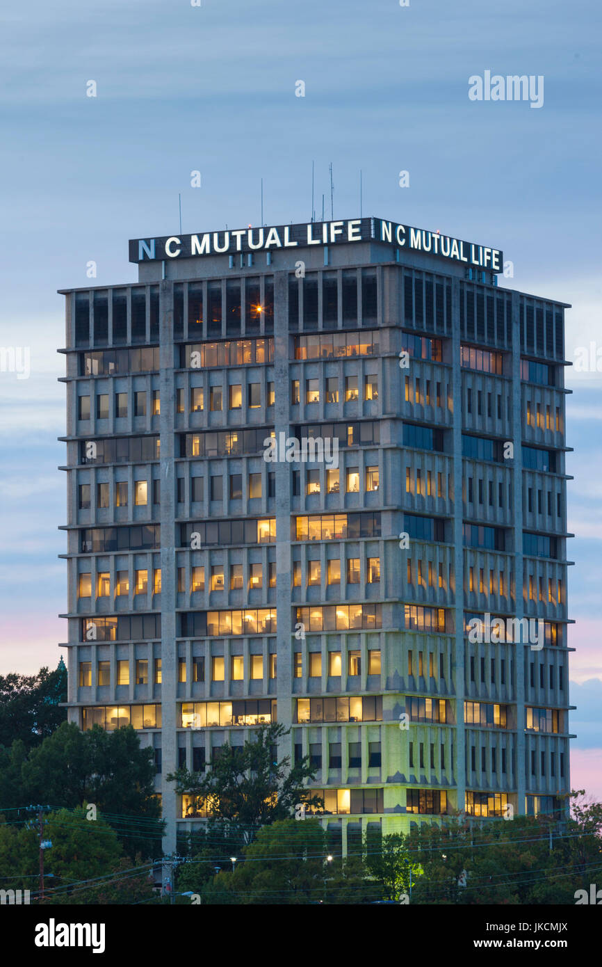 USA, North Carolina, Durham, Hauptsitz des North Carolina Mutual Life Insurance Company, ältesten schwarz-Besitz Versicherungsgesellschaft in den USA Stockfoto