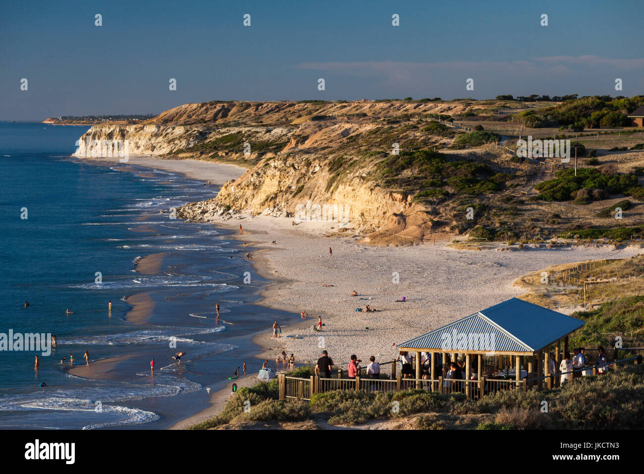 Australien, South Australia, Fleurieu Peninsula, Port Willunga, Sonnenuntergang Stockfoto