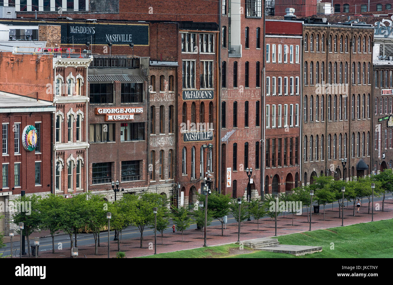 Historischen Gebäude entlang der First Avenue, Nashville, Tennassee, USA. Stockfoto
