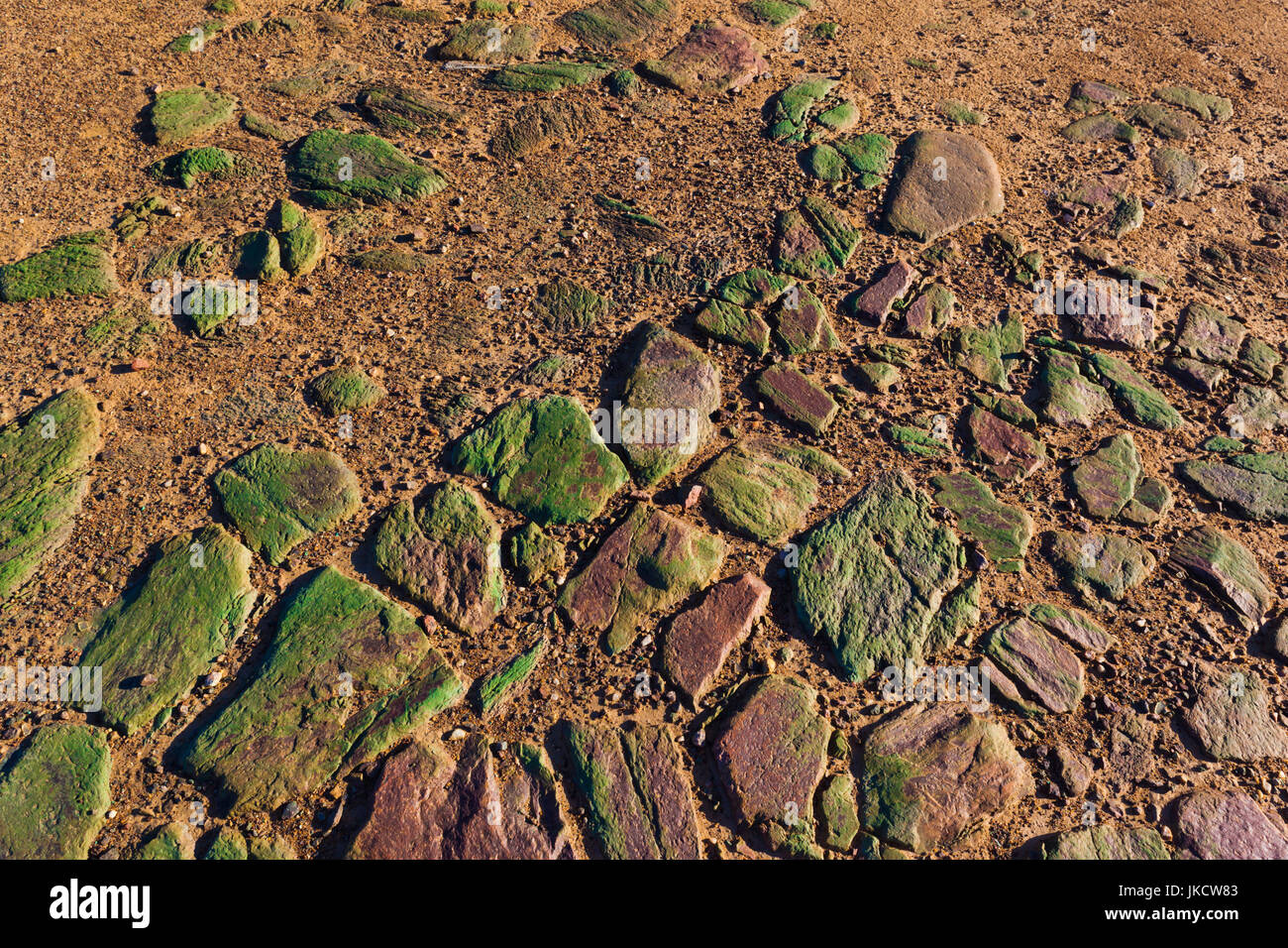 Australien, South Australia, Yorke Peninsula, Moonta, ehemalige Kupfer-Bergbau-Boom Stadt, Moonta Mines, Gehweg zeigen grünen Kupfer patina Stockfoto