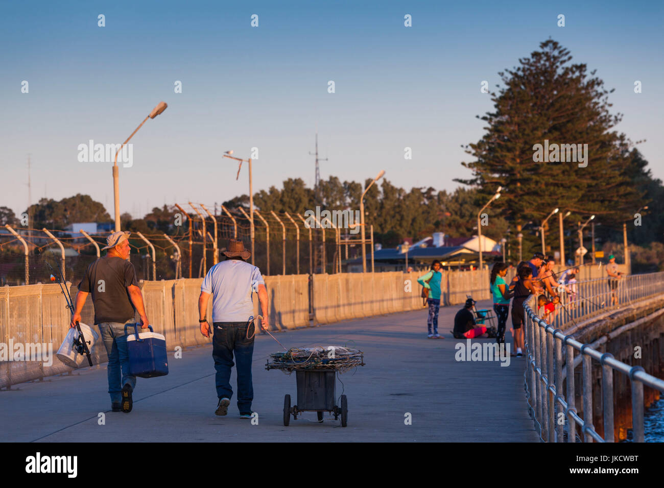 Australien, South Australia, Yorke Peninsula, Wallaroo, Stadt Steg, Sonnenuntergang Stockfoto