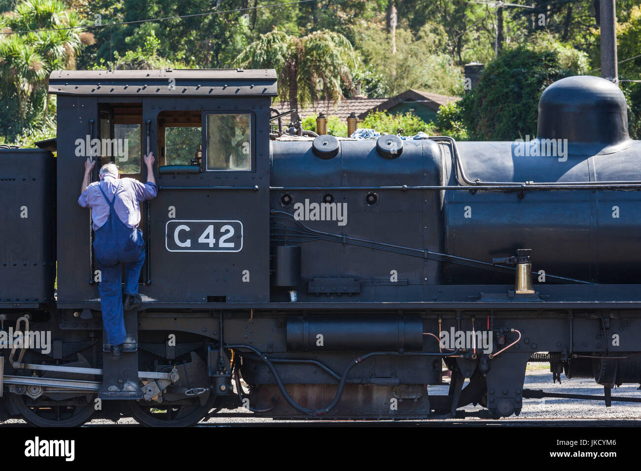 Australien, Victoria, VIC, die Dandenong reicht, Belgrave, Puffing Billy Dampfzug Stockfoto
