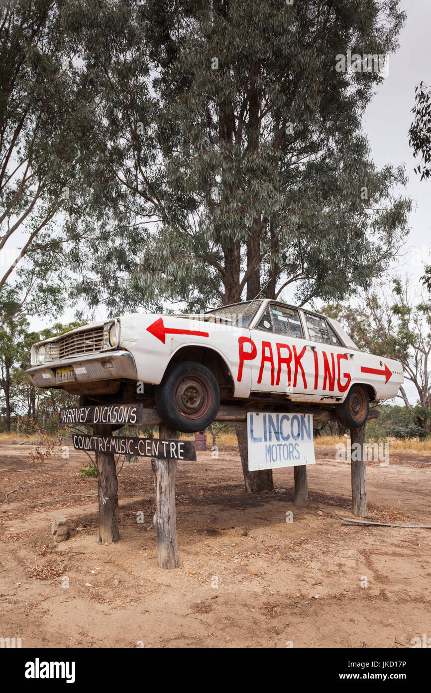 Australien, Western Australia, The Southwest, Boyup Brook, Harvey Dicksons Country Music Centre, Autokennzeichen Stockfoto