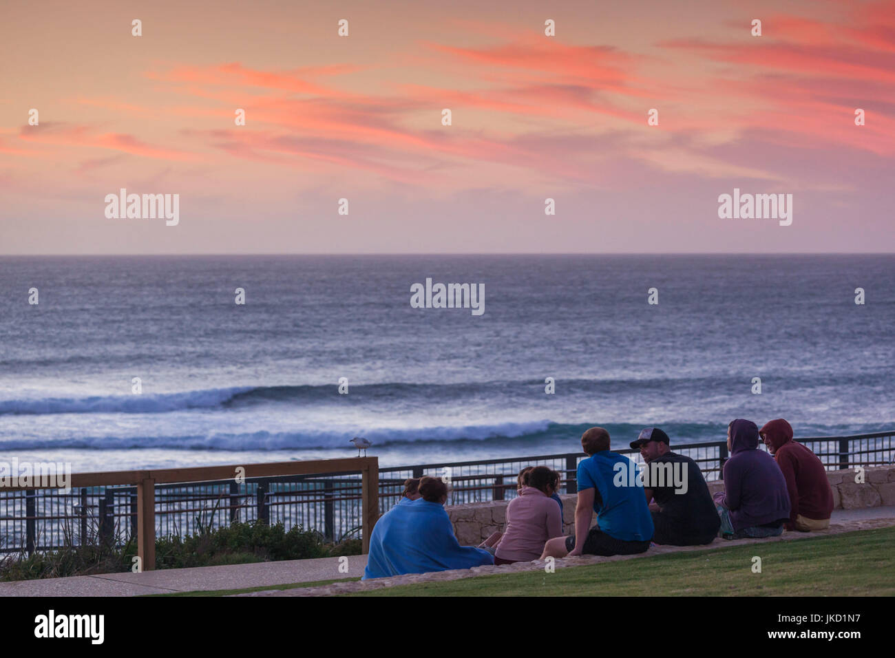 Australien, Western Australia, The Southwest, Prevelly, Surfers Point Surfen Beobachter, NR, Dämmerung Stockfoto