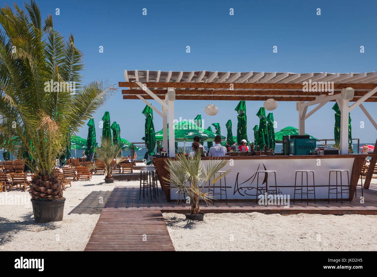 Rumänien, Schwarzmeer-Küste, Mamaia, direkt am Strand Stockfoto