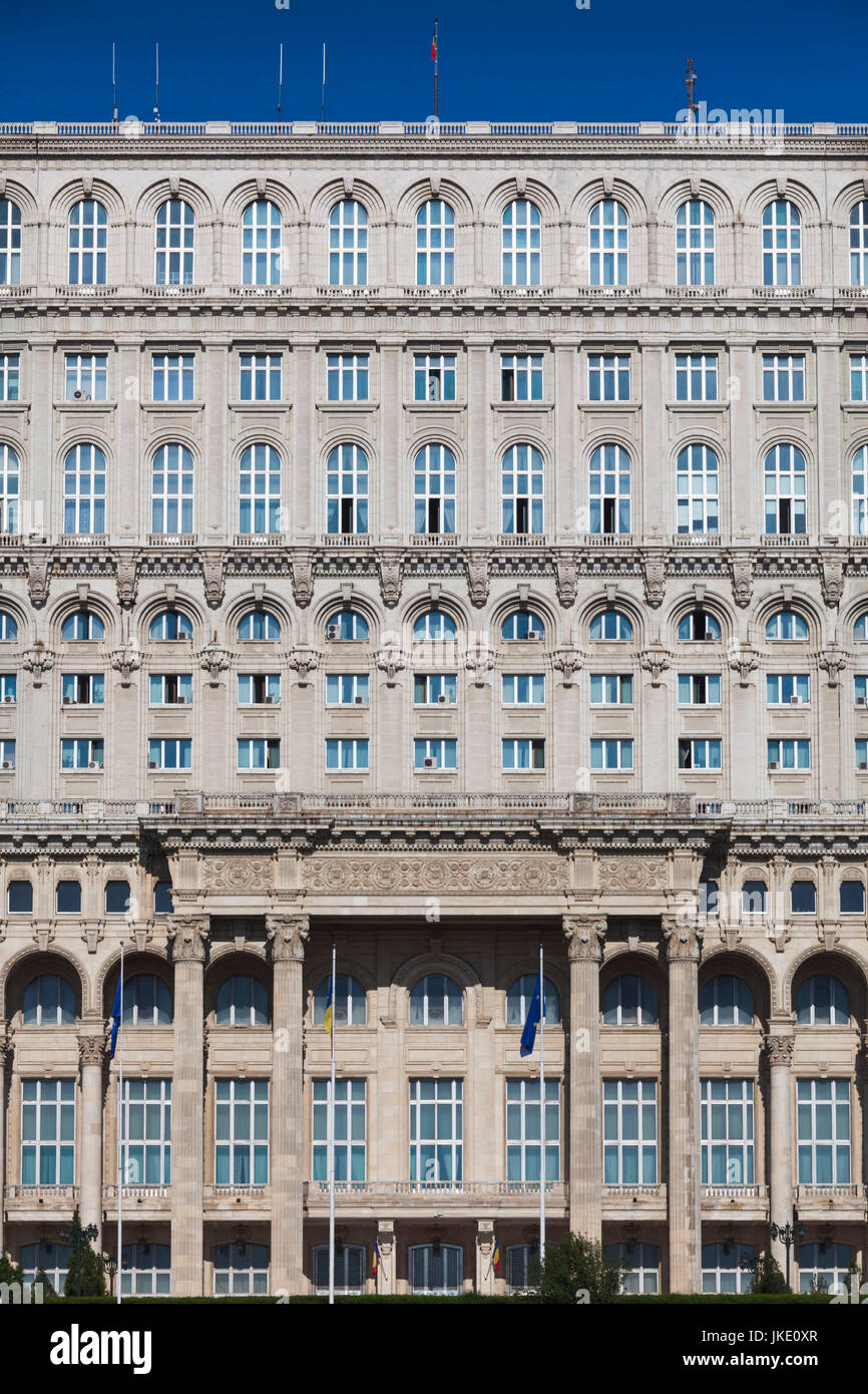 Rumänien, Bukarest, Palast des Parlaments, zweitgrößte Gebäude der Welt, morgen Stockfoto