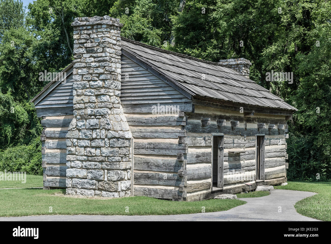 Die Eremitage Slave Viertel Kabine, Tennessee, USA. Stockfoto
