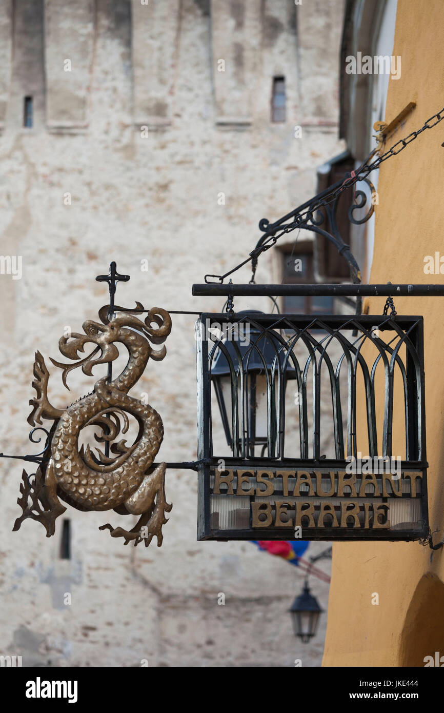 Rumänien, Siebenbürgen, Sighisoara, Casa Dracula, Geburtsort von Vlad Tepes, Vlad der Pfähler, hier im Jahre 1431 geboren und das Modell für den Vampir Dracula Stockfoto