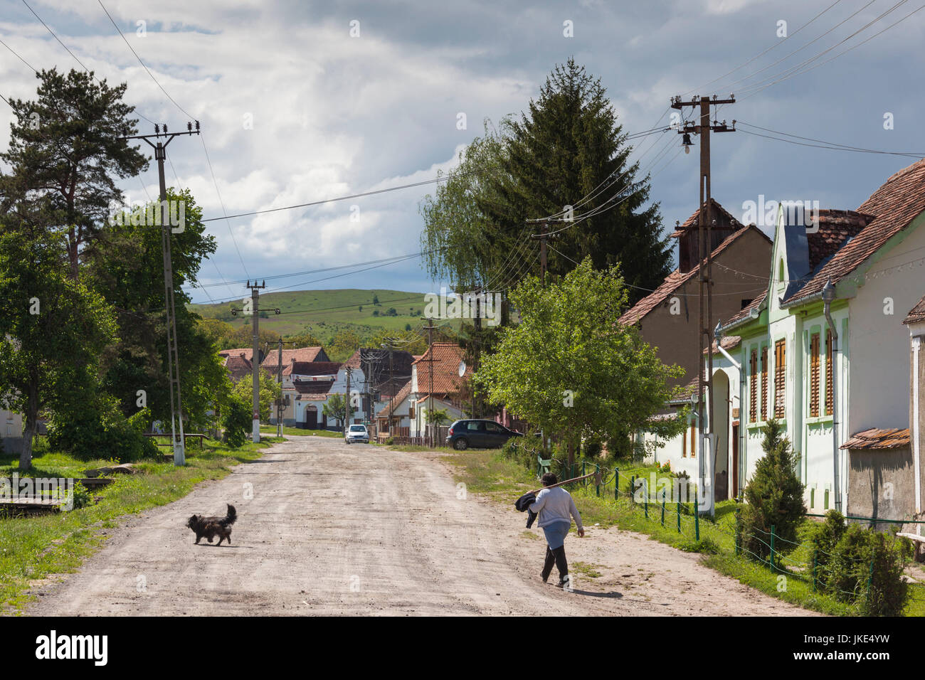Rumänien, Siebenbürgen, Deutsch-Weißkirch, traditionellen rumänischen Dorf, unterstützt von Prinz Charles von England, Bau-details Stockfoto