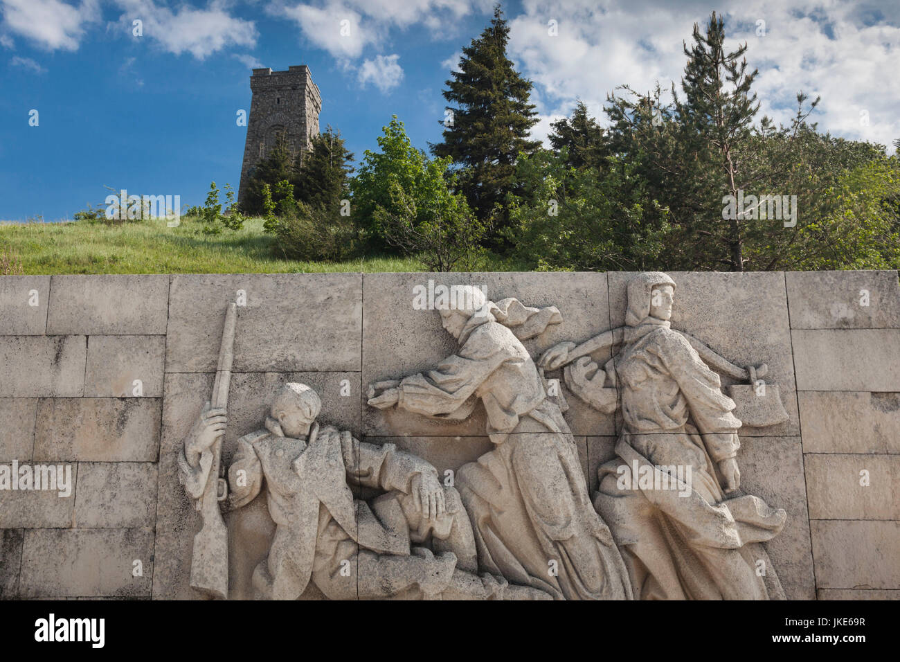 Bulgarien, Mittelgebirge, Shipka, Shipka Pass, Freedom Monument zum Gedenken an Schlacht des Shipka Pass aus dem russisch-türkischen Krieg von 1877 1934 gebaut Stockfoto