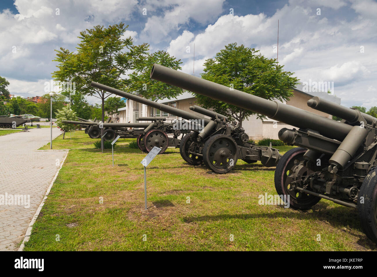 Bulgarien, Sofia, Outdoor Park vom National Museum of Military History, WW2-Ära Artillerie Stockfoto