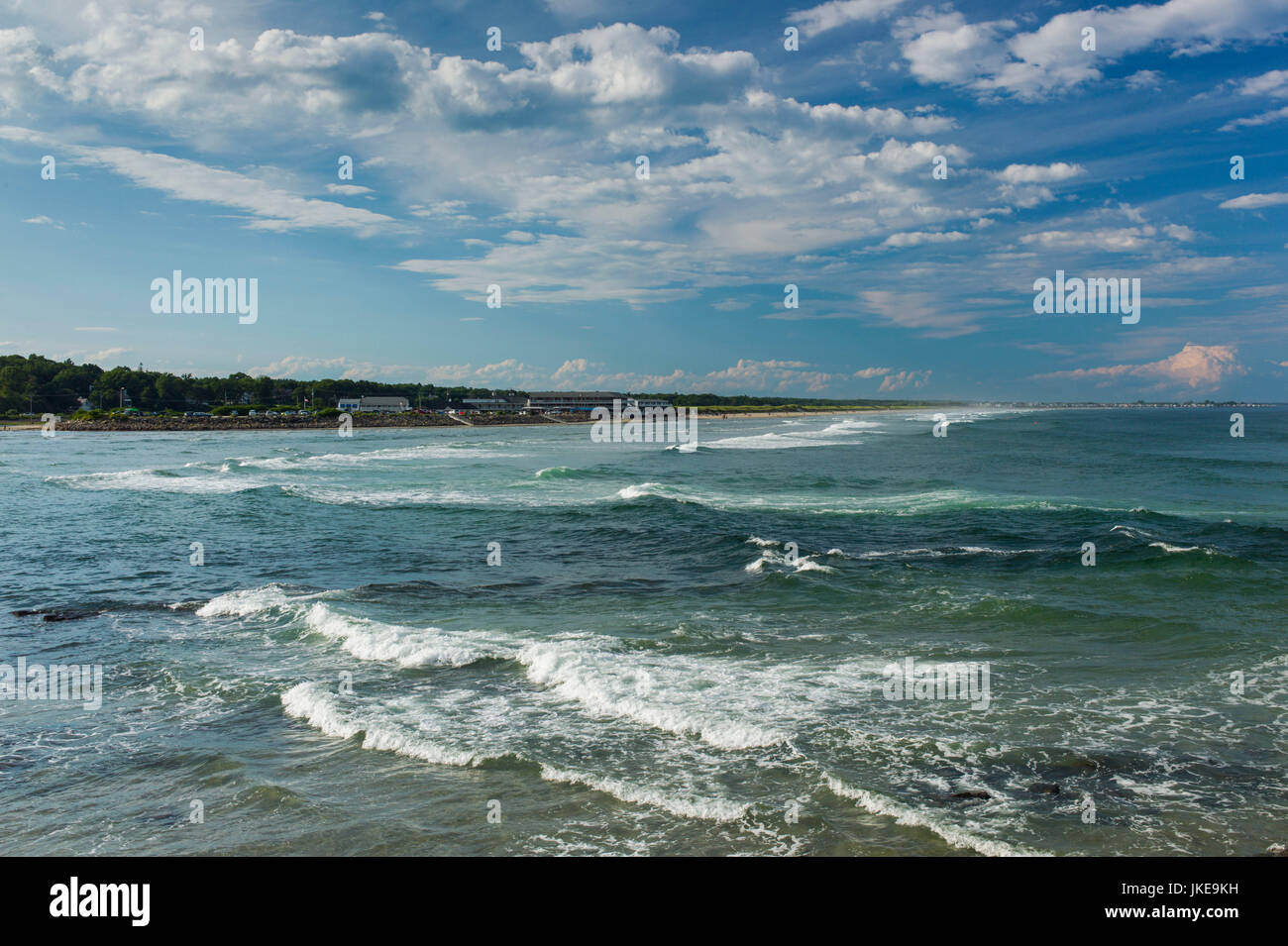 USA, Maine, Ogunquit, Blick auf das Meer entlang der Marginal Way Gehweg Stockfoto