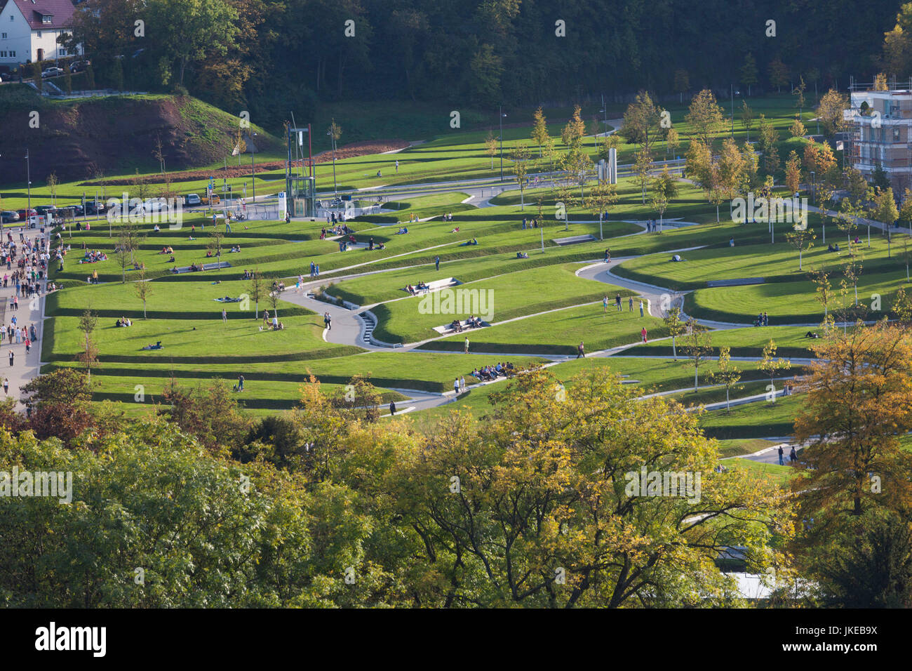 Deutschland, BadenWürttemberg, Stuttgart, Hoehenpark Killesberg, Turm, Blick auf den park