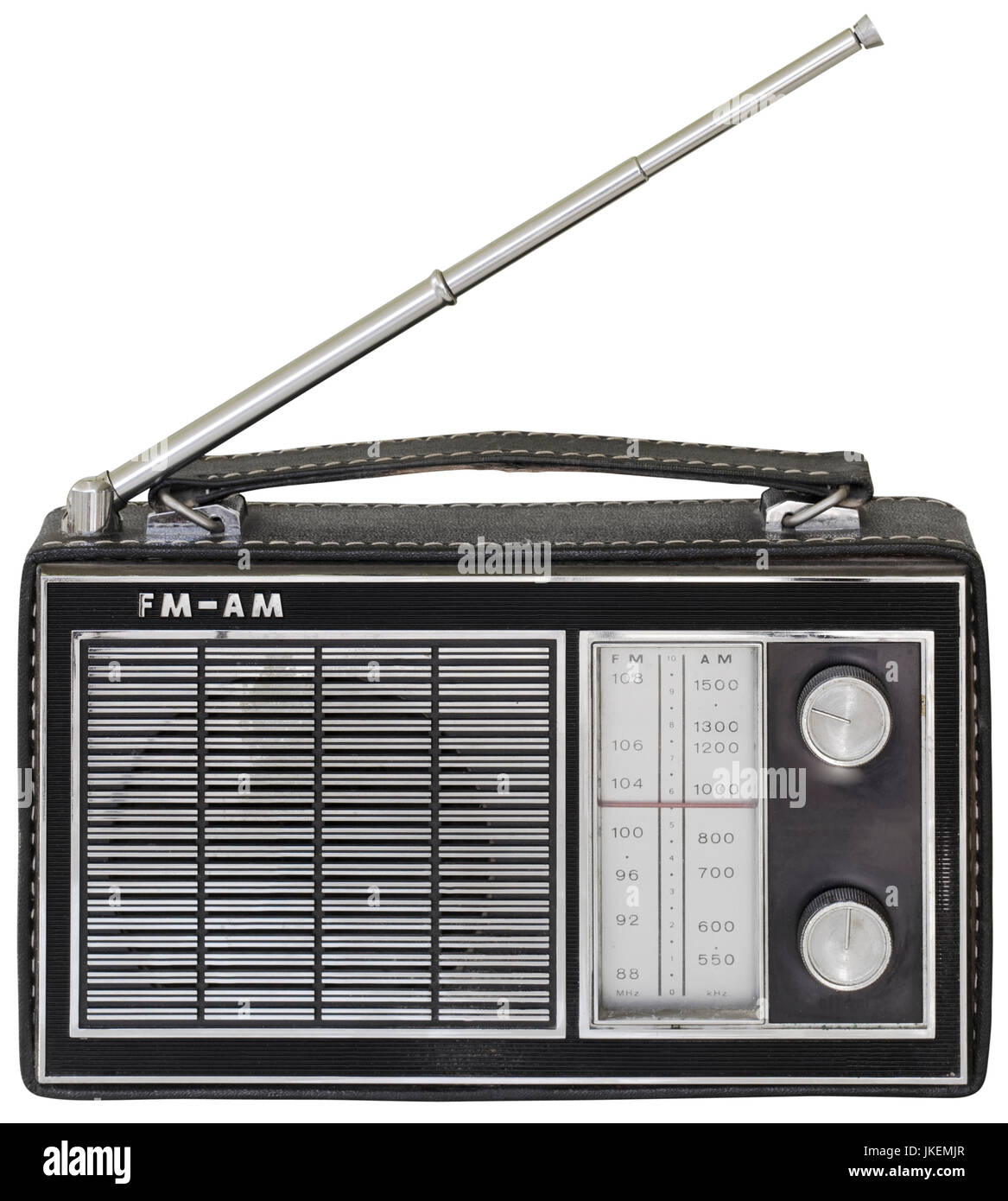 Alte schwarze tragbares Radio Receiver Ausschnitt Stockfoto