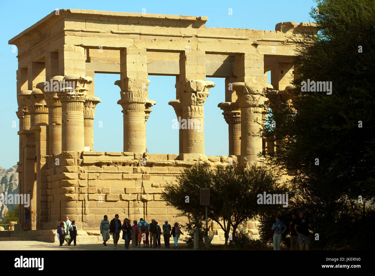 Ägypten, Assuan, Tempel von Philae auf der Insel Agilkia, Trajan-Kiosk, wahrscheinlich Anfang des zweiten Jahrhunderts unter dem römischen Kaiser Traj Stockfoto