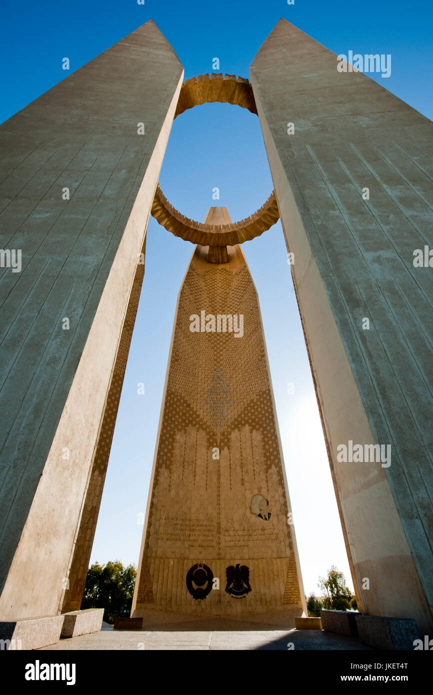 Ägypten, Assuan, Russian-Egyptian Freundschaft Denkmal, Denkmal der Ägyptisch-russischen Freundschaft am Westende des Hochdammes von Assuan Stockfoto